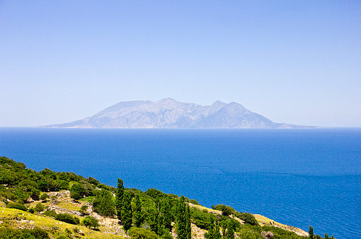 Aegean Turkey, Samothrace island from Gökçeada (Imroz)