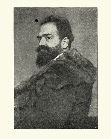 Vintage photograph of Ernst Schweninger, a German physician and naturopath who developed the Schweninger method, a reduction of obesity by the restriction of fluids in the diet. 19th Century