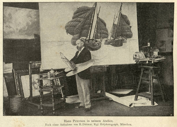 istock German artist Hans Petersen in his studio, 19th Century 1297082296