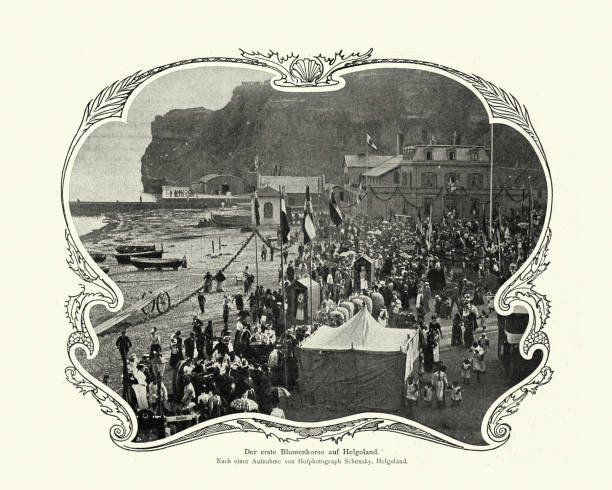 The first flower parade on Heligoland, 19th Century
