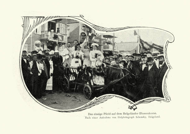 The first flower parade on Heligoland, 19th Century