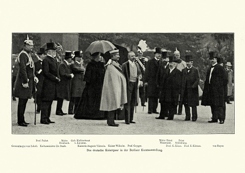 Vintage photograph of Wilhelm II, German Emperor at a Berlin art exhibition
