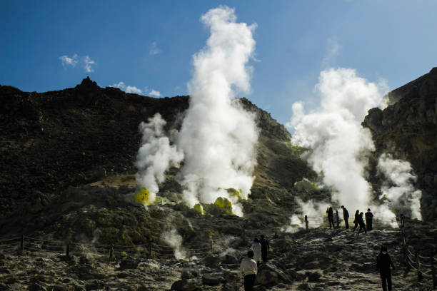 Scenery of "Mt. Iou", a tourist destination of Akan Mashu National Park in Hokkaido, Japan October 9, 2020 Akan Mashu National Park in Hokkaido, Japan
Mt. Iou, which is called "Atosanupuri" in Ainu language in a tourist destination in Hokkaido. It is a tourist spot where you can see fumaroles of active volcanoes and sulfur crystals up close. national park akan stock pictures, royalty-free photos & images