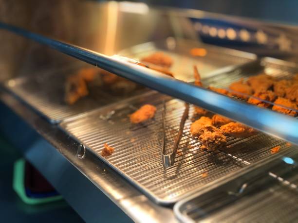 istock Chicken fried chicken on display on a food shop 1297086386