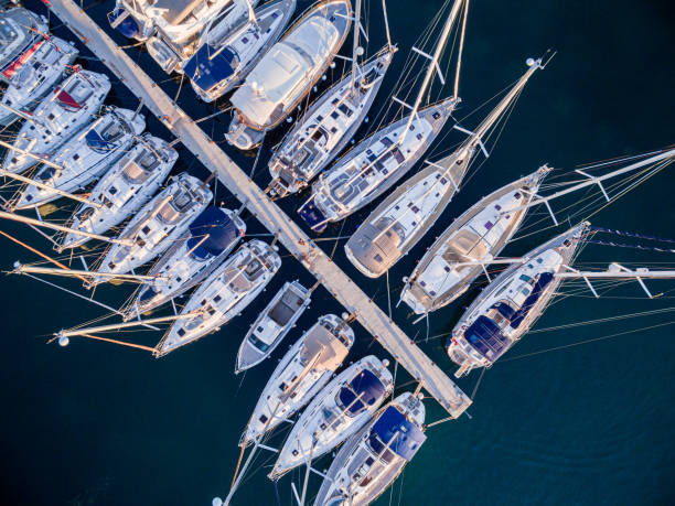 istock Marina bay with sailboats and yachts 1297093768