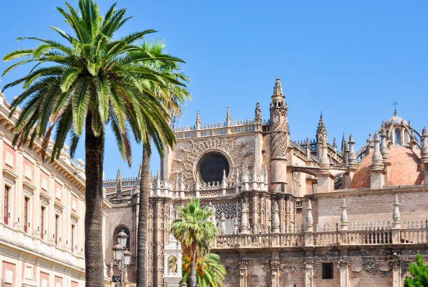 istock Seville Cathedral on Triumph Square (Plaza del Triumfo), Spain 1297094060