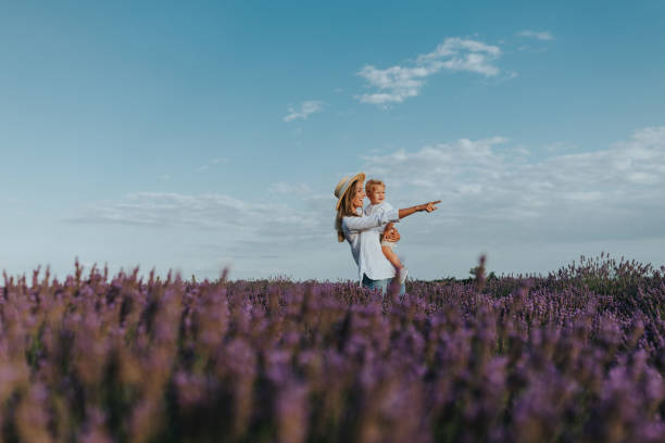 istock Taking my little boy to lavender field 1297096188