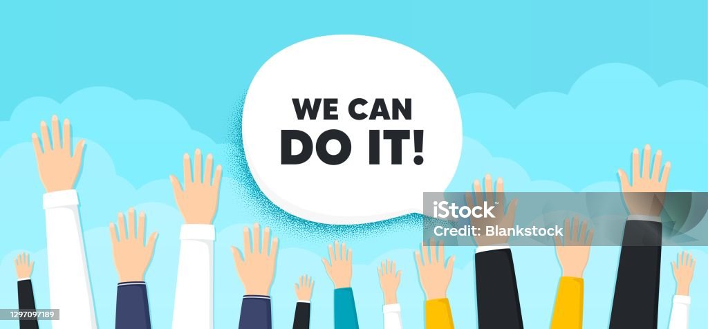 We Can We Can Do It Motivation Quote Motivational Slogan Vector Stock ...