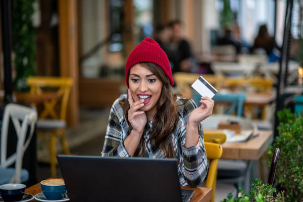istock Woman is buying online. 1297100164
