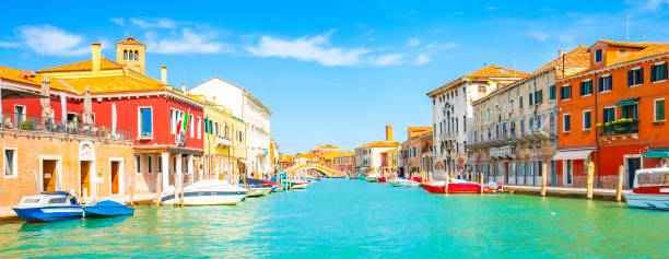 istock Murano island wide panorama, Venice, Italy 1297100325
