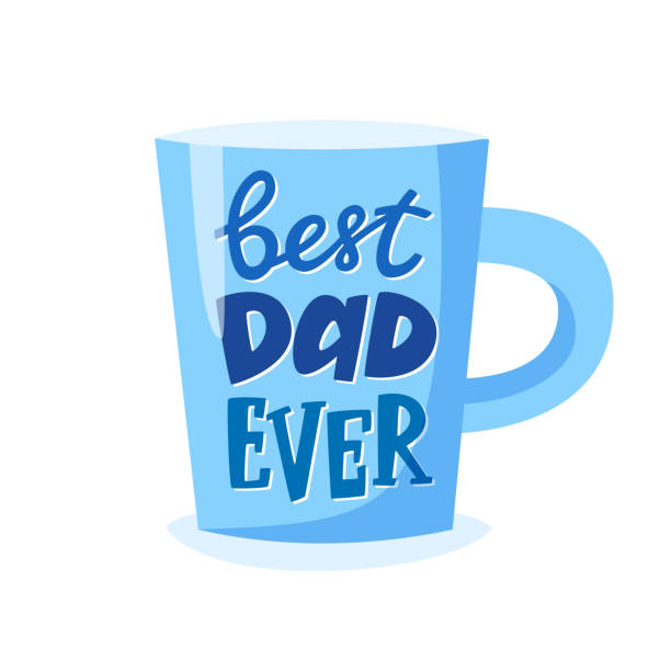 Best dad ever lettering on cup, Father's Day gift, present concept for father. Vector illustration Best dad ever lettering on cup, Father's Day gift, present concept for father. Vector illustration best dad ever stock illustrations
