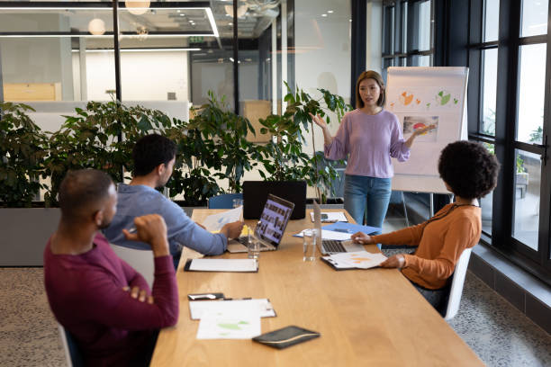 istock Diverse group of business people working in creative office 1297106411