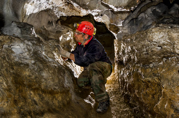 Aeolian Cave Cesi, Terni, Italy: The Aeolian cave is one of the most evocative of the Cesi mountain cave complex. geologist stock pictures, royalty-free photos & images