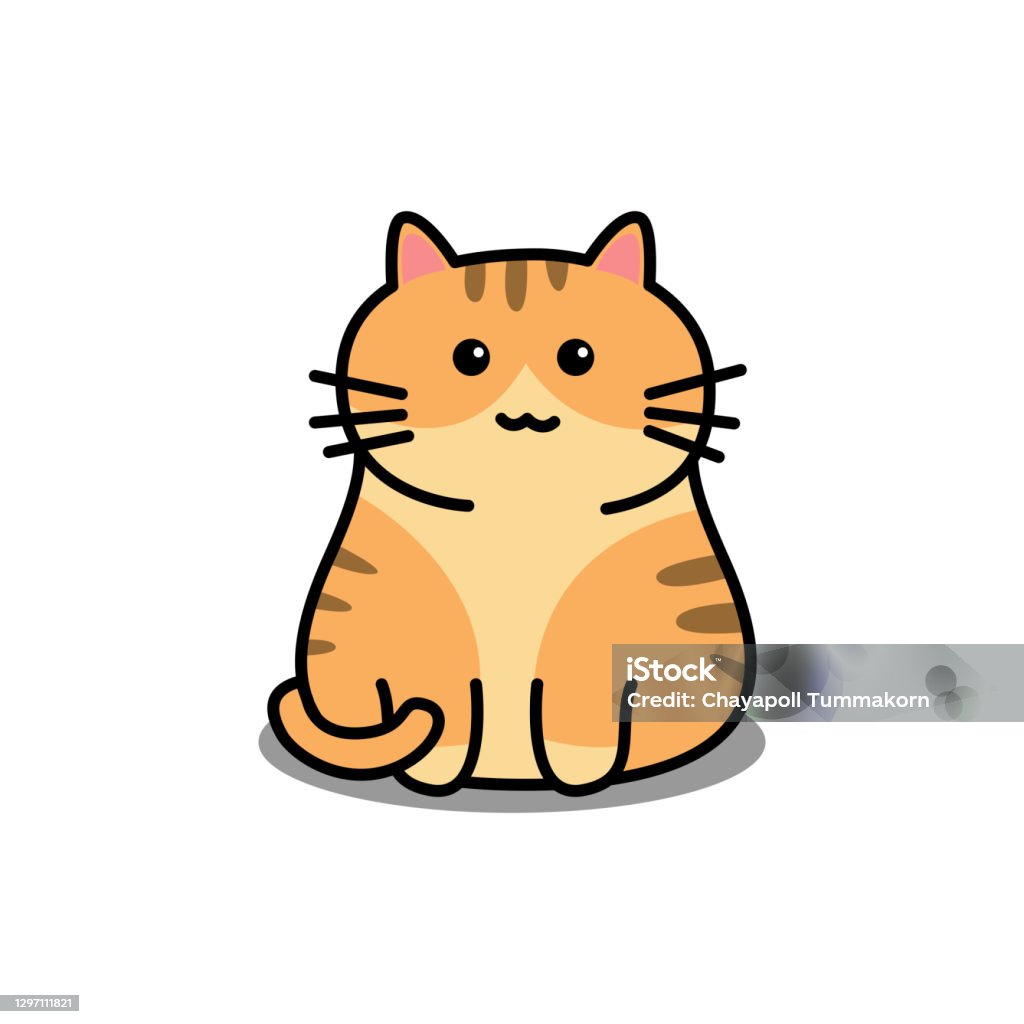 Kartun Kucing Oranye Lucu Ilustrasi Vektor Ilustrasi Stok - Unduh