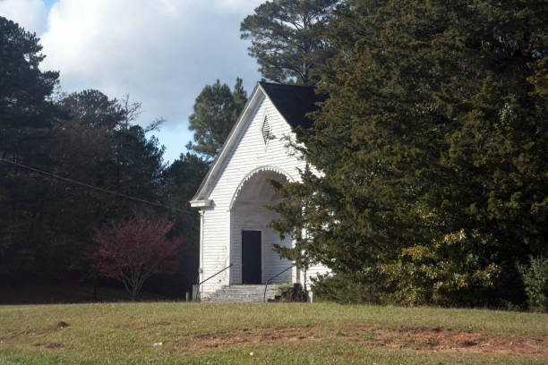 istock Old white church in Mt. Carmel SC 1297116586