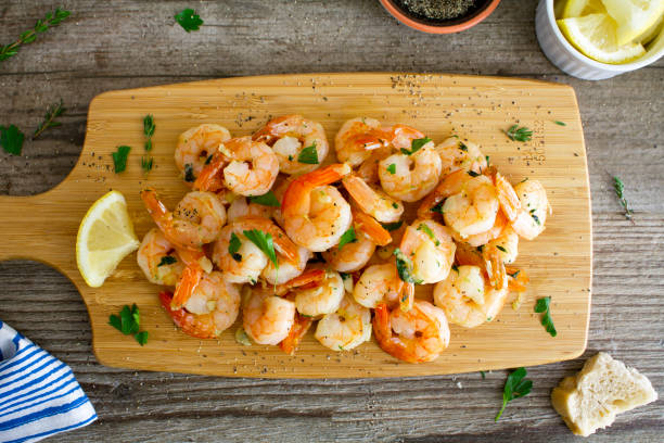 istock Shrimp with garlic and herbs 1297119878