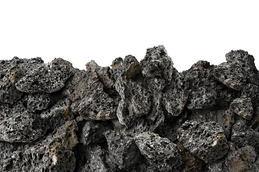 Gray stones isolated over a white background