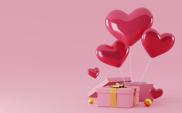 istock 3d gift box with love heart balloon 1297134070