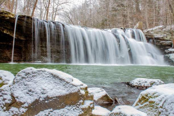 istock Brush Creek Falls in winter 1297144383