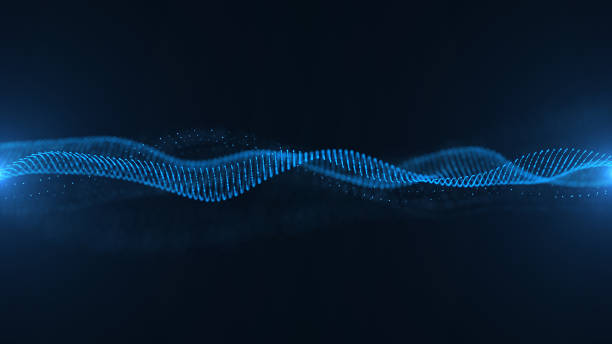 istock Abstract blue background with waves background. Futuristics technology and science concept. 3D illustration rendering graphic design 1297146225