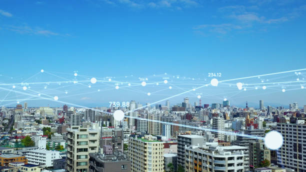 istock Smart city and communication network. Digital transformation. IoT (Internet of Things). ICT (Information Communication Technology). 1297147271