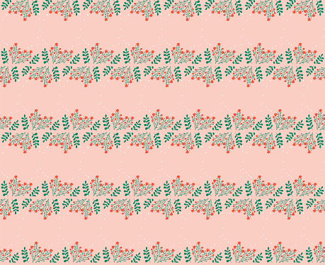 Seamless pattern floral with flowers,  leaves isolated on rouse background. Design for poster, wrapping  paper, fabric, web, card, party, invitation, wallpaper, wedding, mother or Valentine's day.