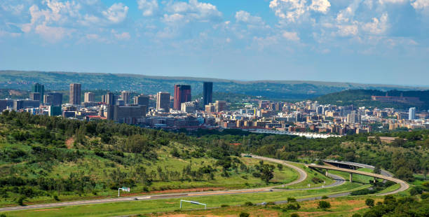 Capital of South Africa 01.03.2012 - Pretoria/Tshwane on a summer day. view from the The Voortrekker Monument. union buildings stock pictures, royalty-free photos & images