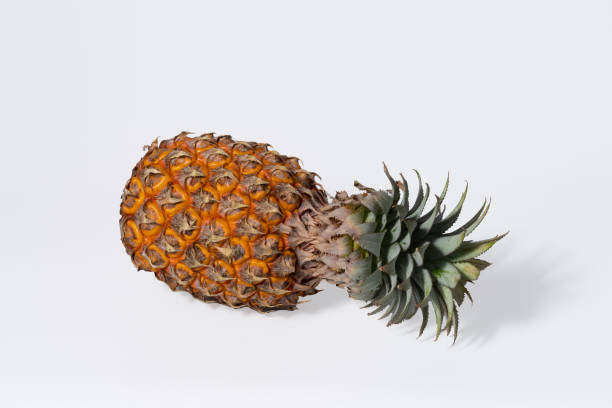 całe świeże owoce ananasowe na białym tle, maska przycinająca - pineapple sour taste full tropical climate zdjęcia i obrazy z banku zdjęć