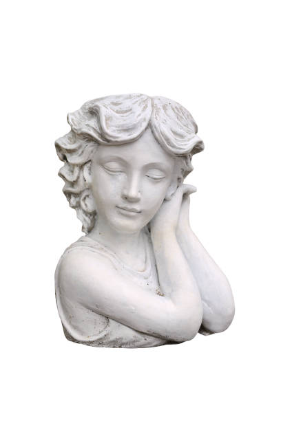 istock Female statue made from mortar isolated on white background. Europe style. 1297158452