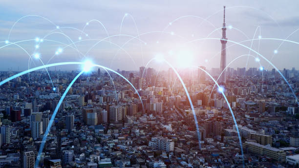 istock Smart city and communication network. Digital transformation. IoT (Internet of Things). ICT (Information Communication Technology). 1297158734