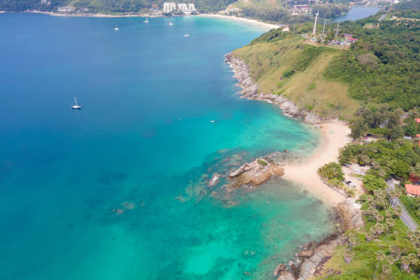istock Aerial view blue sea and beach in summer 1297159697