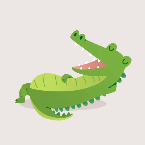 Vector illustration of Vector illustration of cute cartoon Crocodile.