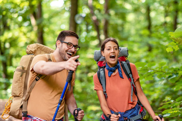 istock Couple of hikers 1297168423