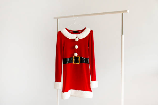 istock Red and white christmas dress 1297168440