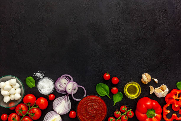 istock Italian pizza preparation and ingredients 1297169534