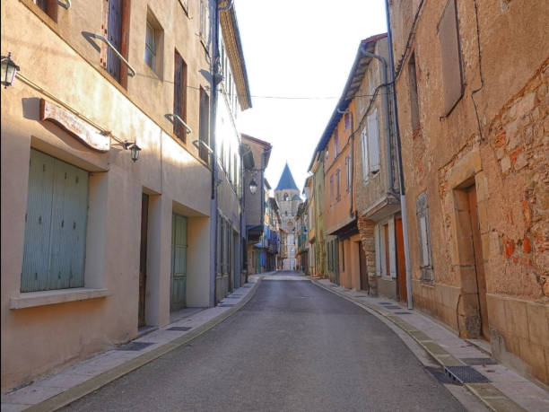 A narrow street in an empty provincial town