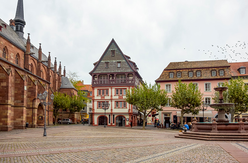city view of Neustadt an der Weinstraße, a town in the Rhineland-Palatinate in Germany