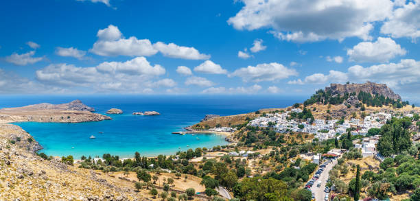 istock Landscape with Lindos village 1297170274