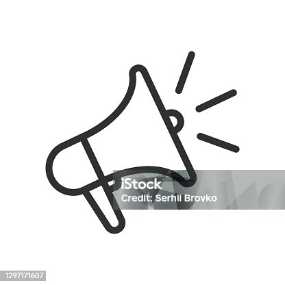 istock Loudspeaker line icon. Megaphone symbol. Vector illustration. 1297171607