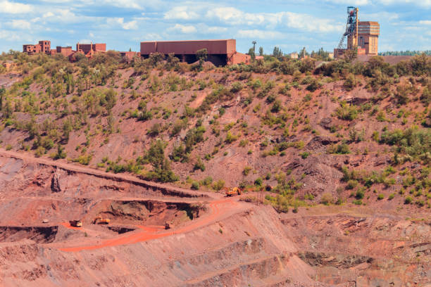istock View of huge iron ore quarry in Kryvyi Rih, Ukraine. Open pit mining 1297172103