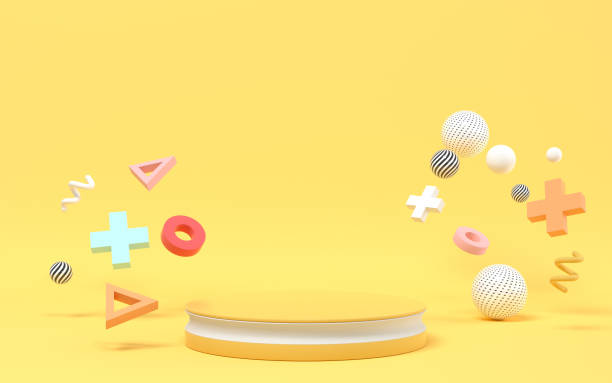 istock Creative recreational toys, entertainment theme, 3d rendering. 1297172362
