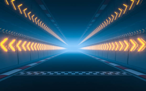 istock View of the infinity empty asphalt international race track, 3d rendering. 1297173340