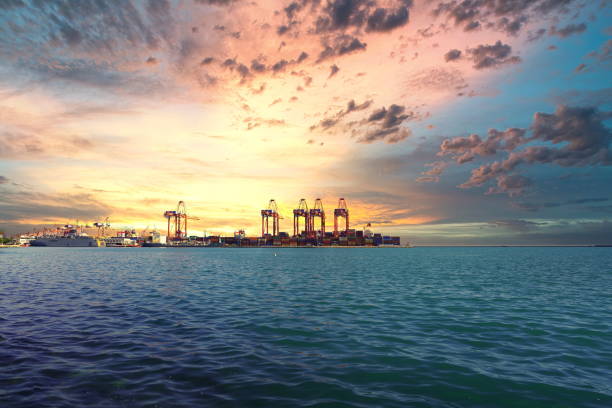 Night view of the Muttrah port, Muscat, Oman.