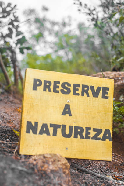 istock on the sign is written: preserve nature 1297174858