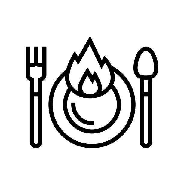 Vector illustration of spicy food line icon vector illustration