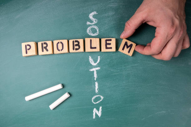 istock Problem and Solution. Text from letters of the wooden alphabet 1297176653