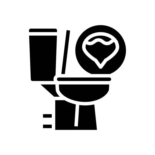 Vector illustration of urine diabetes symptom glyph icon vector illustration