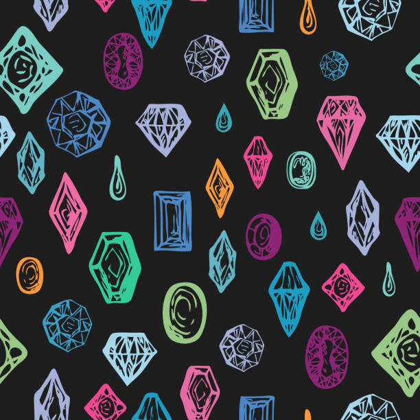 화려한 다이아몬드와 밝은 매끄러운 배경. - bijoutry stock illustrations