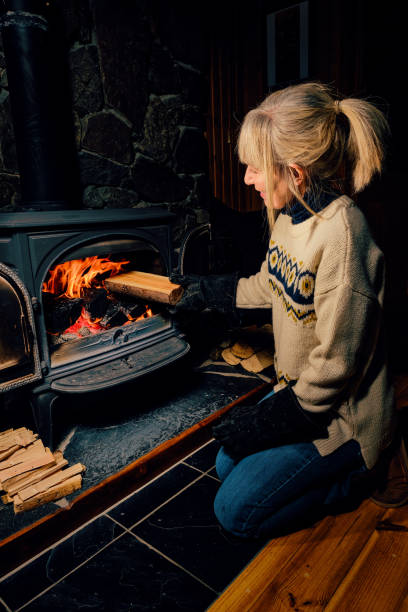 istock Wood burning stove 1297177602
