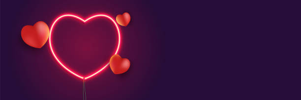 istock Neon heart sign and heart shape. Heart of a red glow. Vector illustration 1297180390